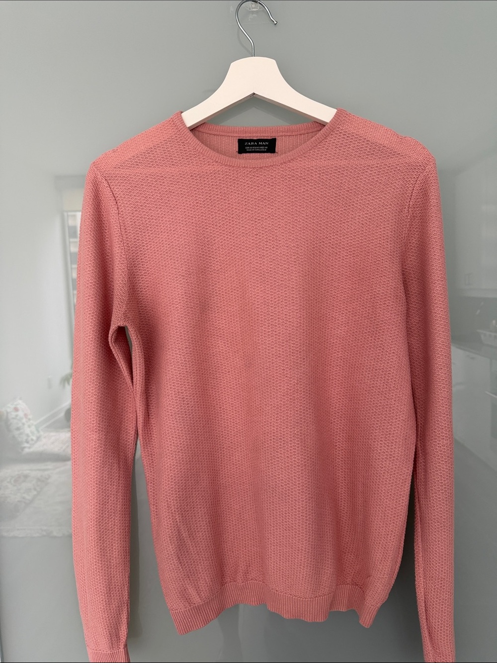 Zara Dusty Rose Crewneck Knit Sweater
